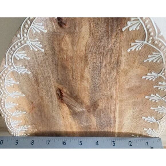 Wood Pineapple Shaped Serving Tray Platter Decorative Edge Catch All Tray Nice - Picture 3 of 11